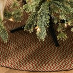 Chevron Christmas Under-Tree Reversible Round Rug - Green/Red 35” x 35”