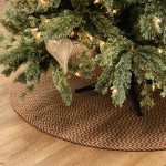 Chevron Christmas Under-Tree Reversible Round Rug - Green/Red 65” x 65”