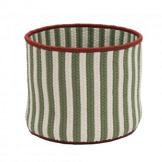 Comet Stripe Christmas Basket - Green Multi 14"x14"x12"