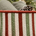 Comet Stripe Christmas Basket - Red Multi 12"x12"x8"