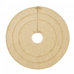 Cozy Natural Wool Stripe Holiday Tree Skirt - Beige 44" x 44"