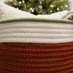 Donner Accent Stripe Christmas Basket - Sleigh Red 16"x16"x12"