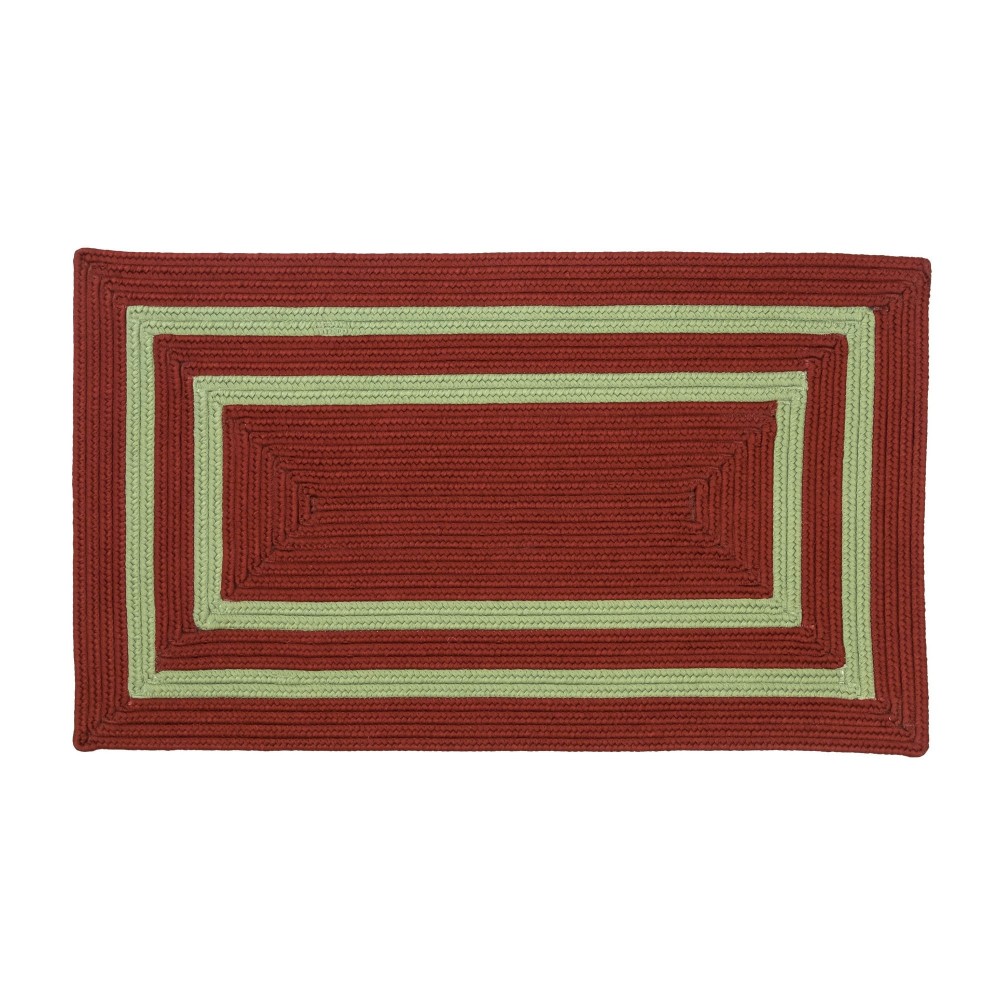 Double Border Christmas Rug - Red/Green 22" x 34"