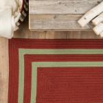 Double Border Christmas Rug - Red/Green 34" x 58"