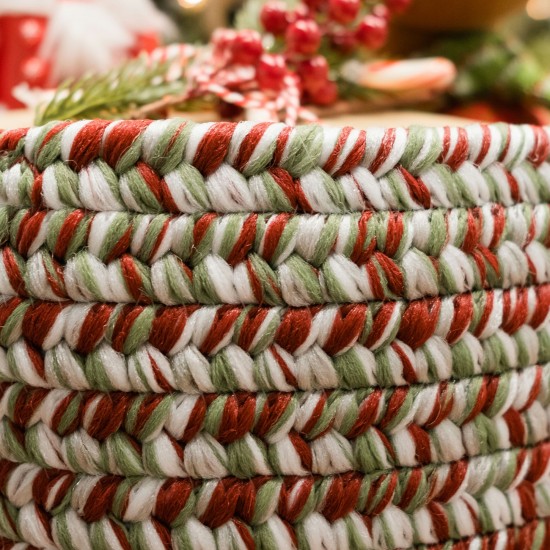 Holiday Tweed Braided Basket - Holiday Blend 12"x12"x8"