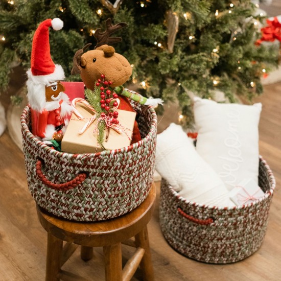 Holiday Tweed Braided Basket - Holiday Blend 12"x12"x8"