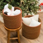 Holiday-Vibes Diamond Weave Basket - Vibe Green/Red 12"x12"x10"