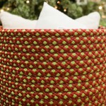 Holiday-Vibes Diamond Weave Basket - Vibe Green/Red 16"x16"x14"