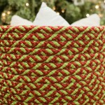 Holiday-Vibes Modern Weave Basket - Vibe Green/Red 12"x12"x10"