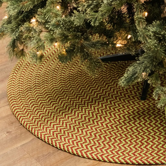 Holiday-Vibes Under Tree Reversible Round Rug - Chevron Vibe 35” x 35”