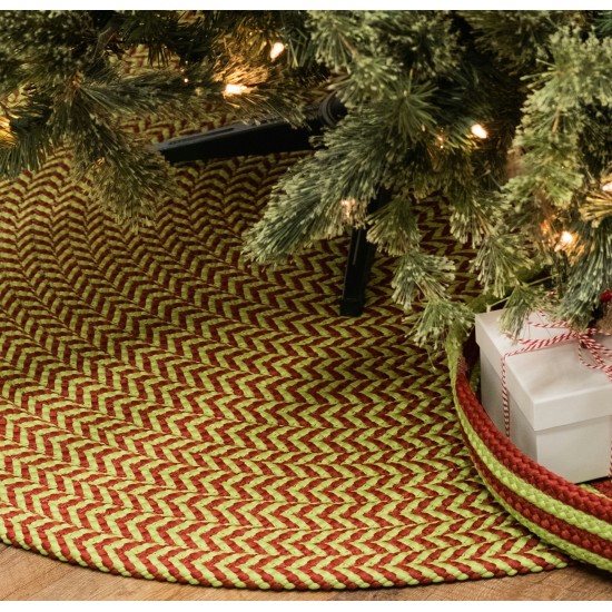 Holiday-Vibes Under Tree Reversible Round Rug - Chevron Vibe 35” x 35”