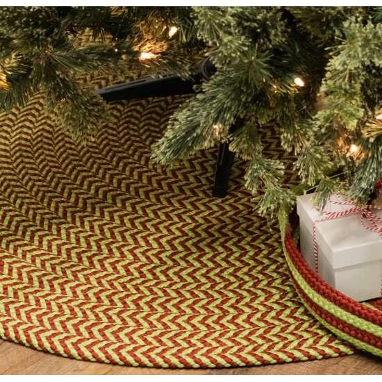 Holiday-Vibes Under Tree Reversible Round Rug - Chevron Vibe 45” x 45”