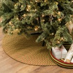 Holiday-Vibes Under Tree Reversible Round Rug - Chevron Vibe 45” x 45”