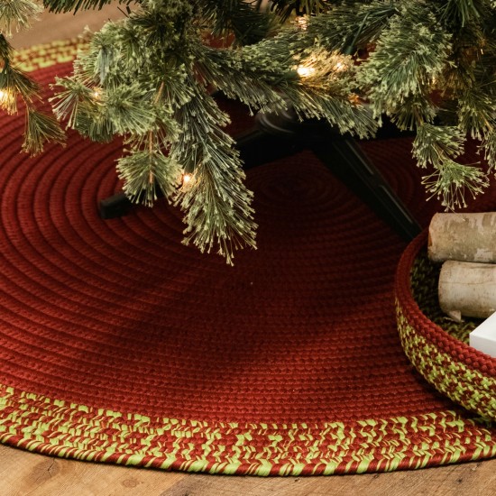 Holiday-Vibes Under Tree Reversible Round Rug - Border Vibe 55” x 55”