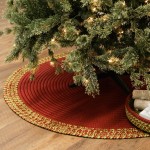 Holiday-Vibes Under Tree Reversible Round Rug - Border Vibe 55” x 55”