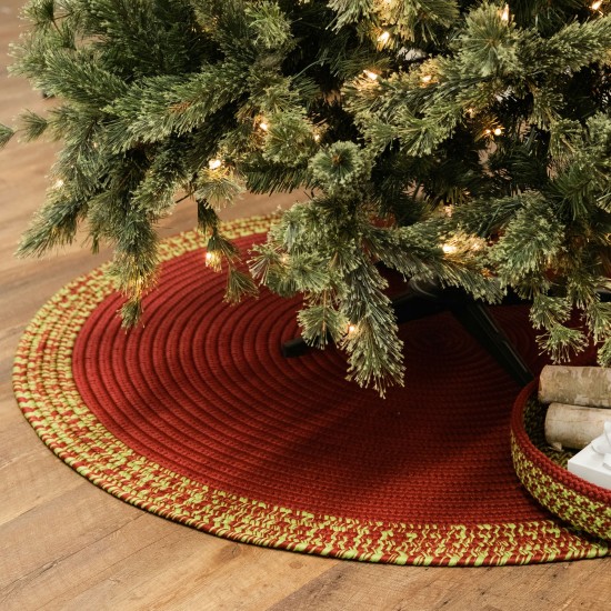 Holiday-Vibes Under Tree Reversible Round Rug - Border Vibe 55” x 55”