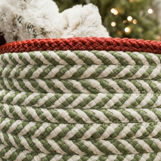 Kringle Christmas Floor Basket - Wreath Green 14"x14"x12"