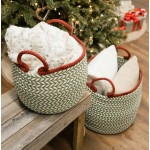 Kringle Christmas Floor Basket - Wreath Green 14"x14"x12"