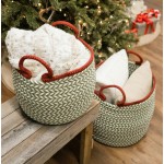 Kringle Christmas Floor Basket - Wreath Green 18"x18"x16"