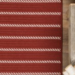 Naughty Elf Stripe Christmas Rug - Red 34" x 58"