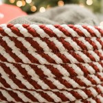 Twisted Christmas Woven Basket - Red/White 12"x12"x10"