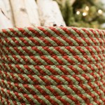 Twisted Christmas Woven Basket - Green/Red 16"x16"x14"