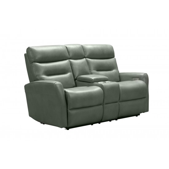 24PHL-1115 Enzo Power Reclining Console Loveseat, Antonio Green Gray