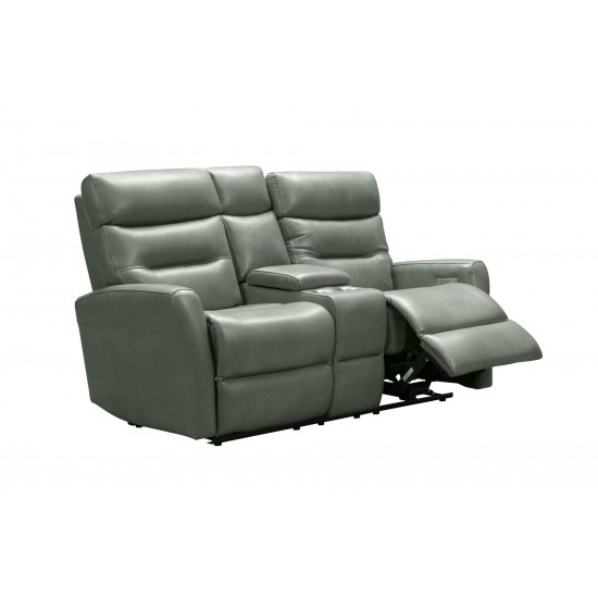 24PHL-1115 Enzo Power Reclining Console Loveseat, Antonio Green Gray