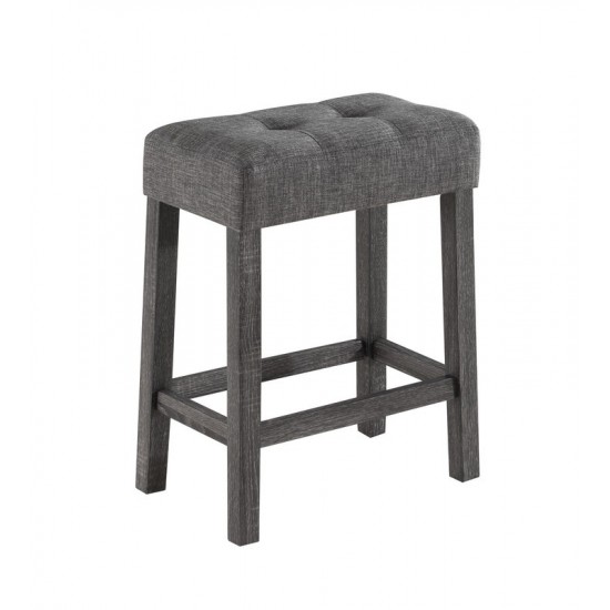 Lux Gray 3 Piece Counter Height 36" Pub Table Set with Tufted Gray Linen Stools