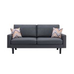 Bahamas Dark Gray Linen Sofa with 2 Throw Pillows