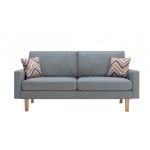 Bahamas Gray Linen Sofa with 2 Throw Pillows