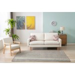 Bahamas Beige Linen Sofa and Chair Set with 2 Throw Pillows