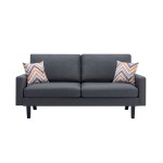 Bahamas Dark Gray Linen Sofa and 2 Chairs with 2 Throw Pillows