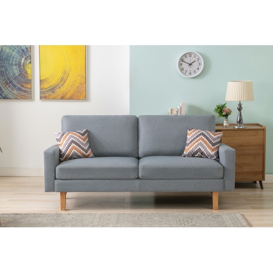 Bahamas Gray Linen Sofa and 2 Chairs with 2 Throw Pillows