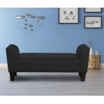 Mila Black Velvet Ottoman Bench with Storage