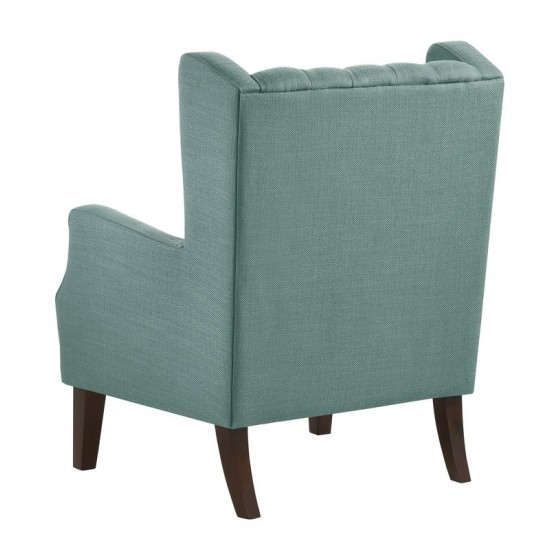 Irwin Teal Linen Button Tufted Wingback Chair