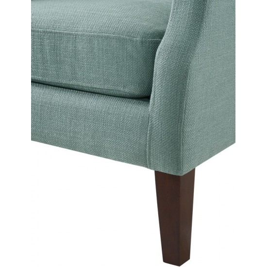 Irwin Teal Linen Button Tufted Wingback Chair