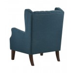 Irwin Blue Linen Button Tufted Wingback Chair