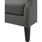 Irwin Gray Linen Button Tufted Wingback Chair