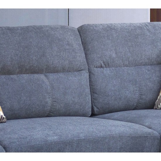 Diego Gray Fabric Sectional Sofa, Storage Ottoman, and 2 Accent Pillows