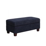 Diego Black Fabric Sectional Sofa, Storage Ottoman, and 2 Accent Pillows