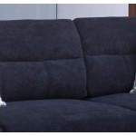 Diego Black Fabric Sectional Sofa, Storage Ottoman, and 2 Accent Pillows