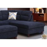 Diego Black Fabric Sectional Sofa, Storage Ottoman, and 2 Accent Pillows