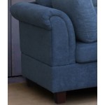 Diego Blue Fabric Sectional Sofa, Storage Ottoman, and 2 Accent Pillows