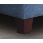 Diego Blue Fabric Sectional Sofa, Storage Ottoman, and 2 Accent Pillows