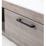 Apollo Gray Oak Finish Coffee Table with Marble Finish Top with Drawer