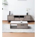 Apollo Gray Oak Finish TV Stand and Coffee Table Set