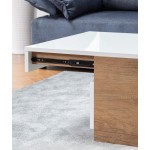 Arlo Light Brown Wood Finish Coffee Table with Hidden Compartments and 2 Drawers