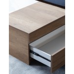 Arlo Light Brown Wood Finish Coffee Table with Hidden Compartments and 2 Drawers