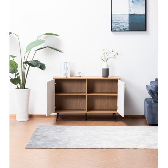 Carlotta Light Brown and White Storage Console Cabinet Table